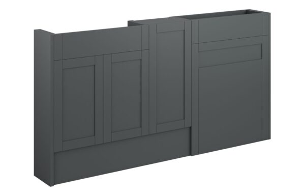 Arizona 1536mm Slim Basin WC & 1 Door Unit Pack - Matt Graphite Grey (Grey Cab)