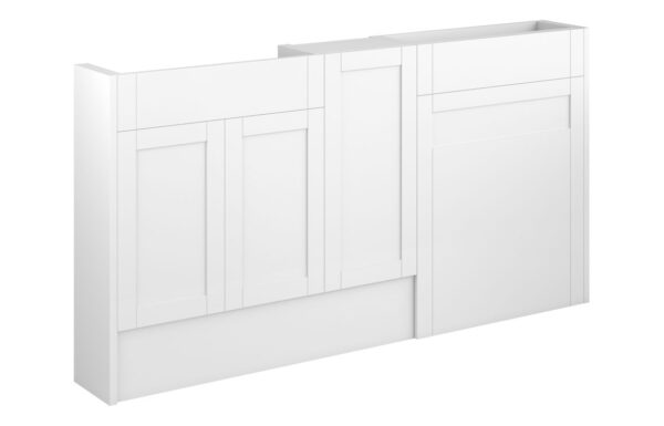 Arizona 1536mm Slim Basin WC & 1 Door Unit Pack - Matt White (Grey Cab)