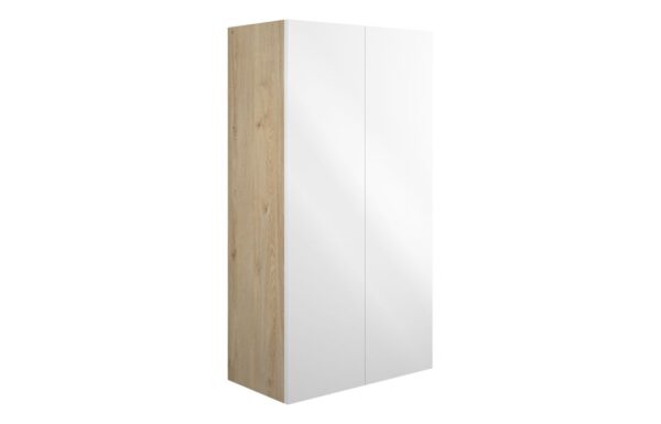 Nevada 600mm Standard 2 Door Storage Unit - White Gloss (Oak Cab)