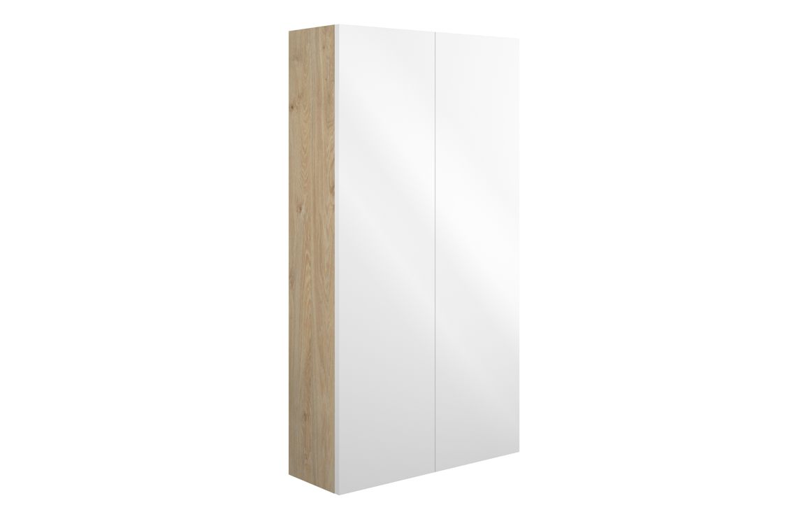 Nevada 600mm Slim 2 Door Storage Unit - White Gloss (Oak Cab)