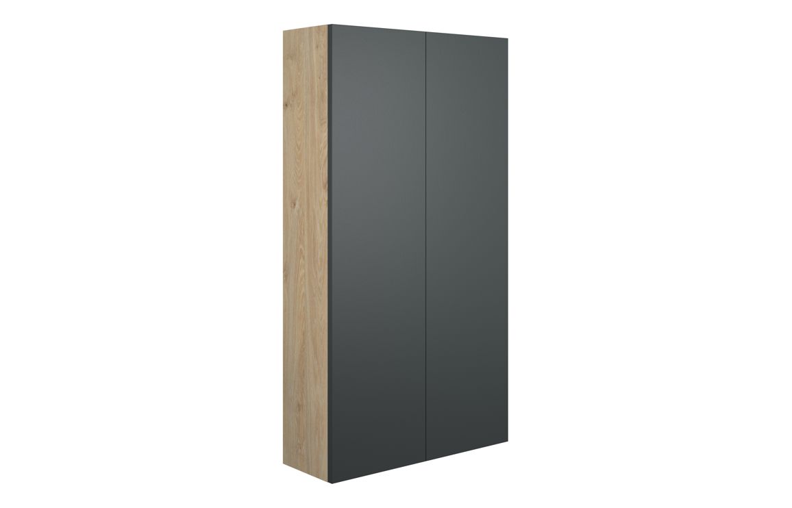 Nevada 600mm Slim 2 Door Storage Unit - Matt Graphite Grey (Oak Cab)