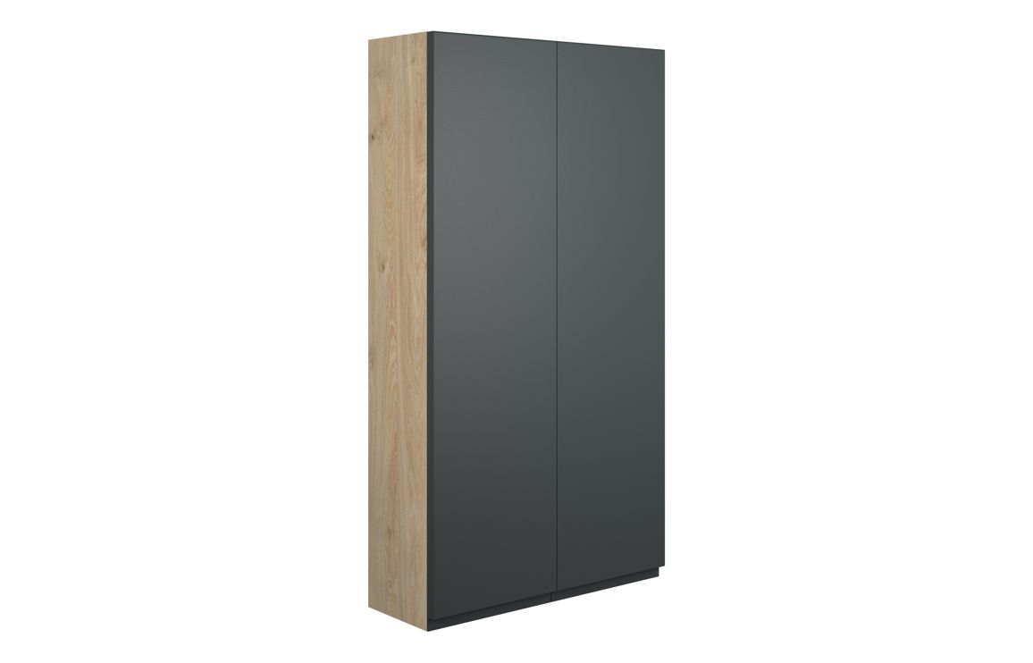 Kentucky 600mm Slim 2 Door Storage Unit - Matt Graphite Grey (Oak Cab)