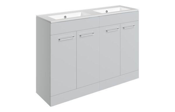 Iowa 1210mm Floor Standing 4 Door Basin Unit & 0TH Thin Edge Basin - Grey Gloss