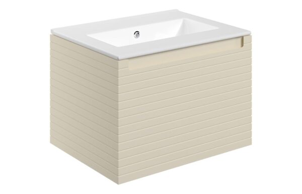 Wyoming 615mm Wall Hung 1 Drawer Basin Unit & 0TH Thin Edge Basin - Matt Cotton