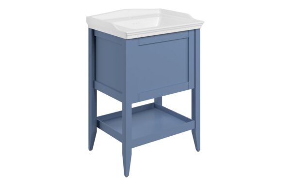 Missouri 650mm Floor Standing 1 Drawer Basin Unit w/Basin - Matt Misty Blue