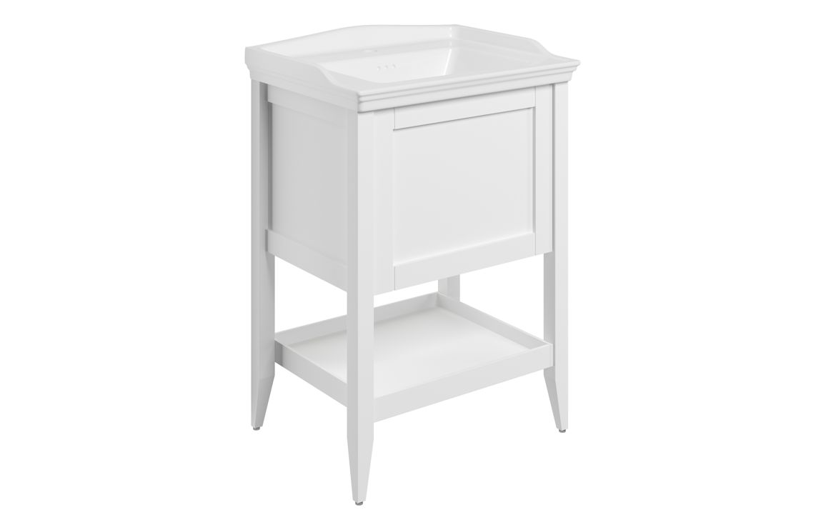 Missouri 650mm Floor Standing 1 Drawer Basin Unit w/Basin - Matt White