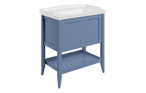 Missouri 800mm Floor Standing 1 Drawer Basin Unit w/Basin - Matt Misty Blue