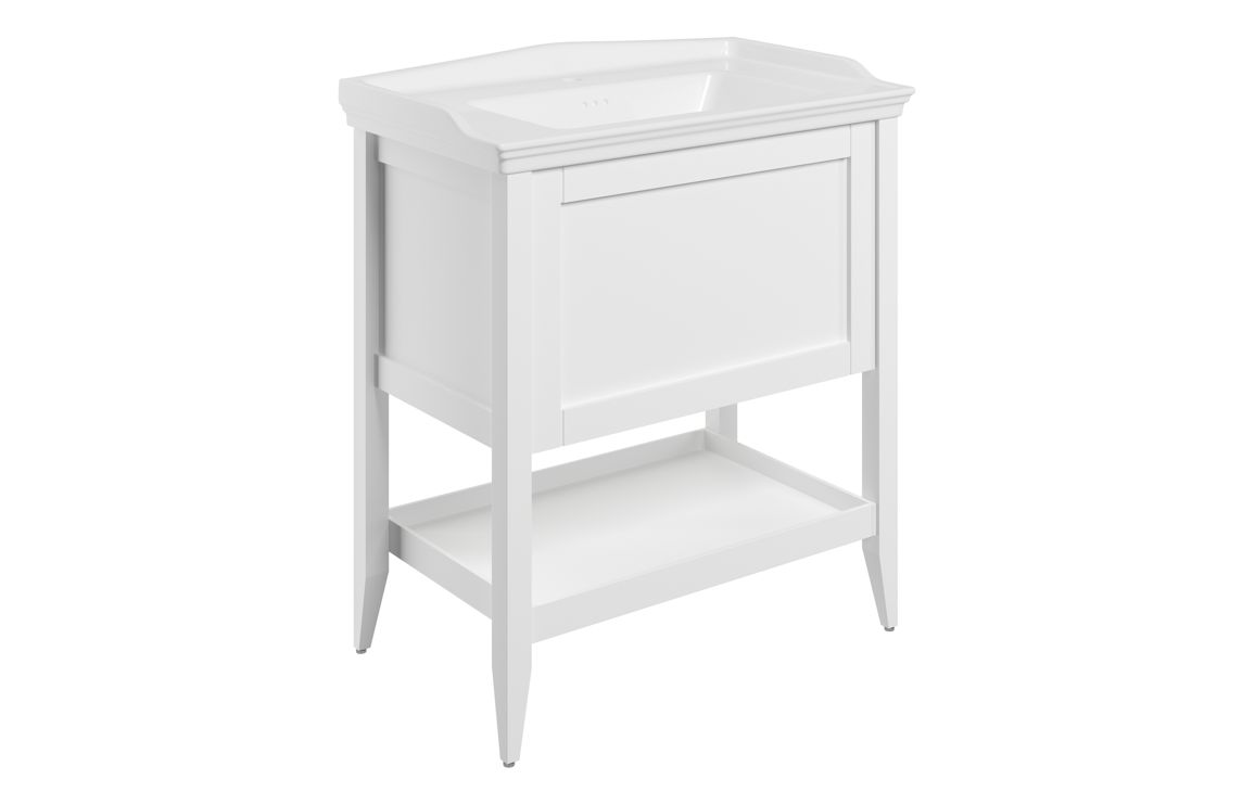 Missouri 800mm Floor Standing 1 Drawer Basin Unit w/Basin - Matt White