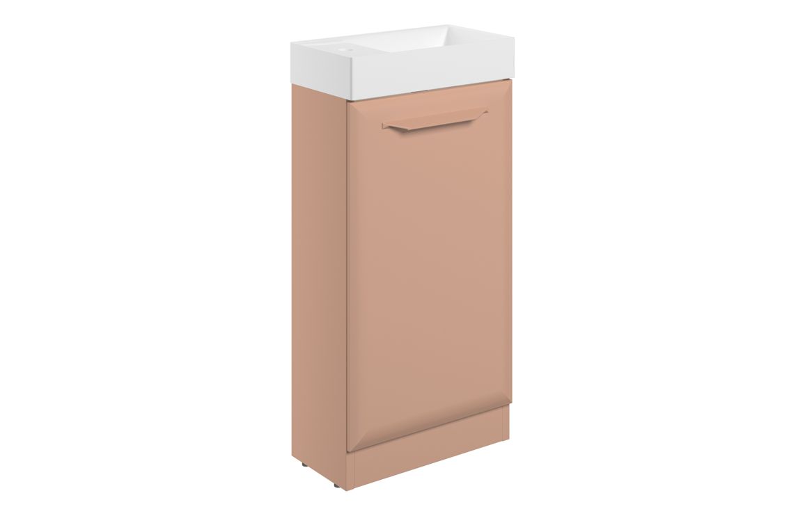 Colorado 410mm Floor Standing 1 Door Cloakroom Basin Unit w/1TH Basin - Matt Apricot