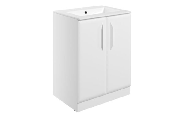 Colorado 615mm Floor Standing 2 Door Basin Unit w/1TH Basin - Matt White