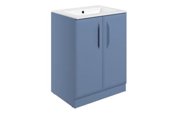 Colorado 615mm Floor Standing 2 Door Basin Unit w/1TH Basin - Matt Misty Blue