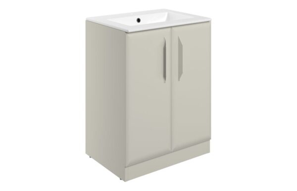 Colorado 615mm Floor Standing 2 Door Basin Unit w/1TH Basin - Matt Latte