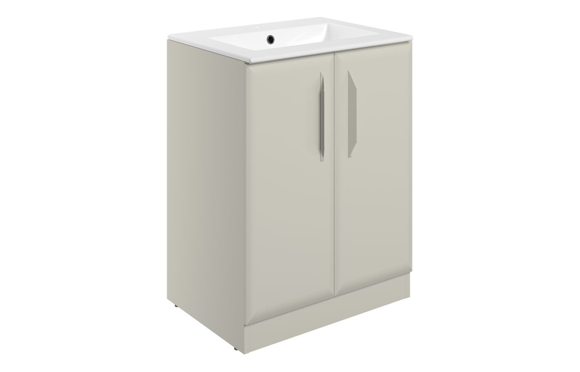 Colorado 615mm Floor Standing 2 Door Basin Unit w/1TH Basin - Matt Latte