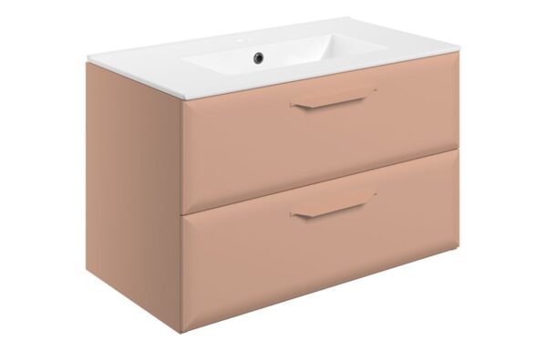 Colorado 815mm Wall Hung 2 Drawer Basin Unit w/1TH Basin - Matt Apricot