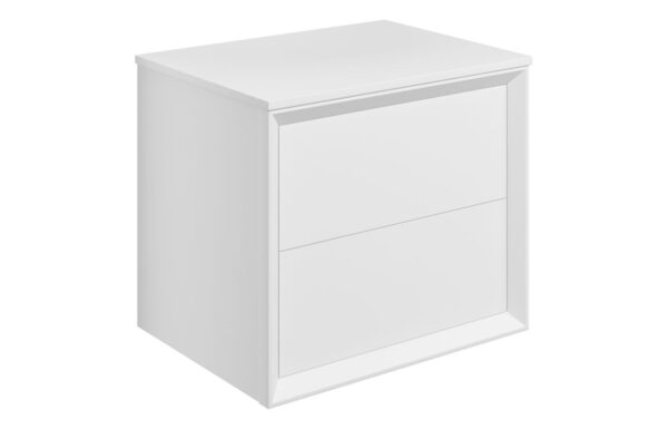 Utah 610mm Wall Hung 2 Drawer Basin Unit & Top - Matt White