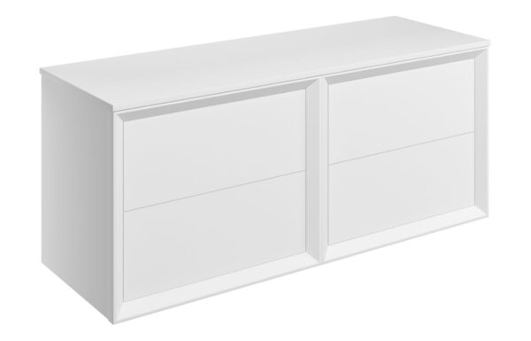 Utah 1210mm Wall Hung 4 Drawer Basin Unit Run & Top - Matt White
