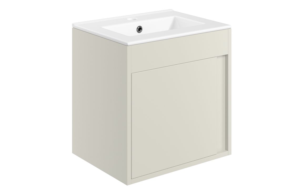 Dakota 510mm Wall Hung Unit Inc. Basin - Matt Latte