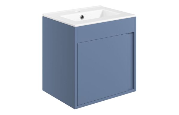 Dakota 510mm Wall Hung Unit Inc. Basin - Matt Misty Blue