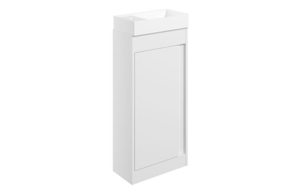 Dakota 410mm Floor Standing Unit Inc. Basin - White Gloss