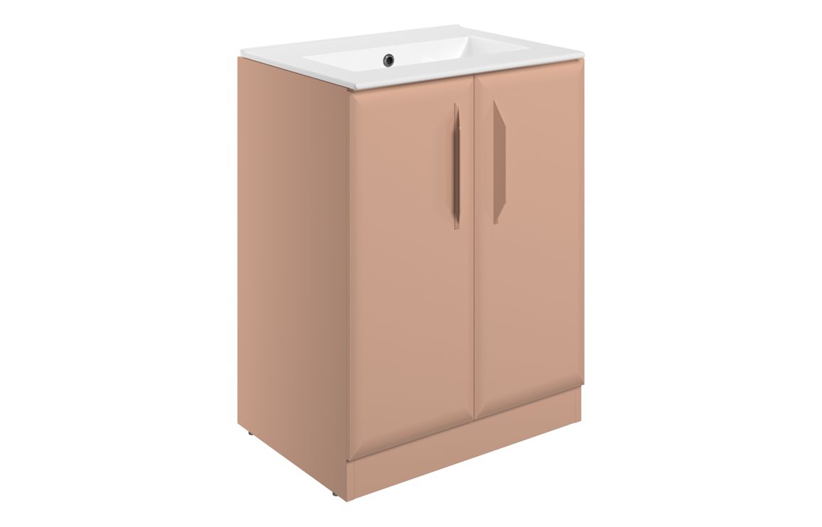 Colorado 615mm Floor Standing 2 Door Basin Unit w/0TH Basin - Matt Apricot