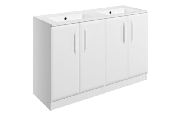 Colorado 1210mm Floor Standing 4 Door Basin Unit w/2TH Basin - Matt White