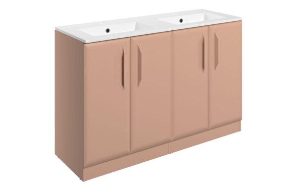 Colorado 1210mm Floor Standing 4 Door Basin Unit w/2TH Basin - Matt Apricot