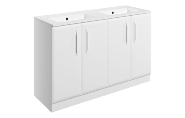 Colorado 1210mm Floor Standing 4 Door Basin Unit w/0TH Basin - Matt White