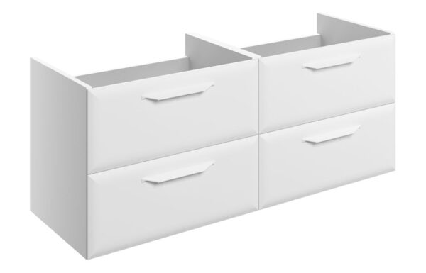 Colorado 1200mm Wall Hung 4 Drawer Basin Unit (No Top) - Matt White