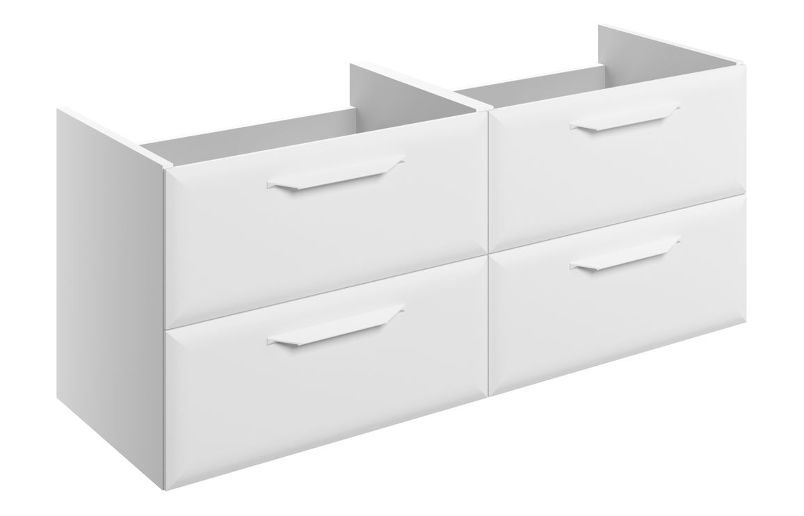 Colorado 1200mm Wall Hung 4 Drawer Basin Unit (No Top) - Matt White