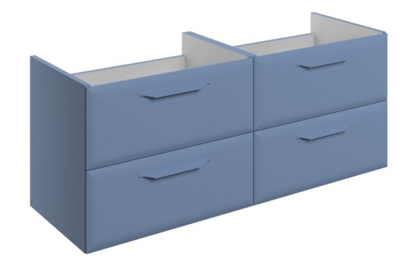 Colorado 1200mm Wall Hung 4 Drawer Basin Unit (No Top) - Matt Misty Blue