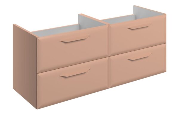 Colorado 1200mm Wall Hung 4 Drawer Basin Unit (No Top) - Matt Apricot