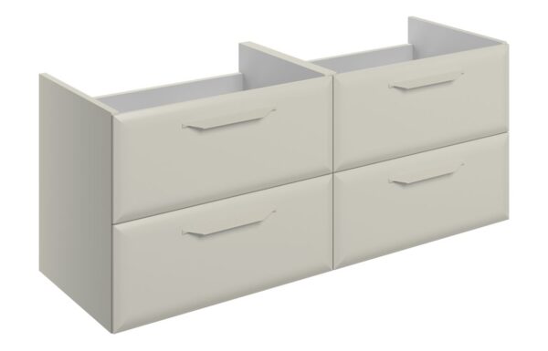 Colorado 1200mm Wall Hung 4 Drawer Basin Unit (No Top) - Matt Latte