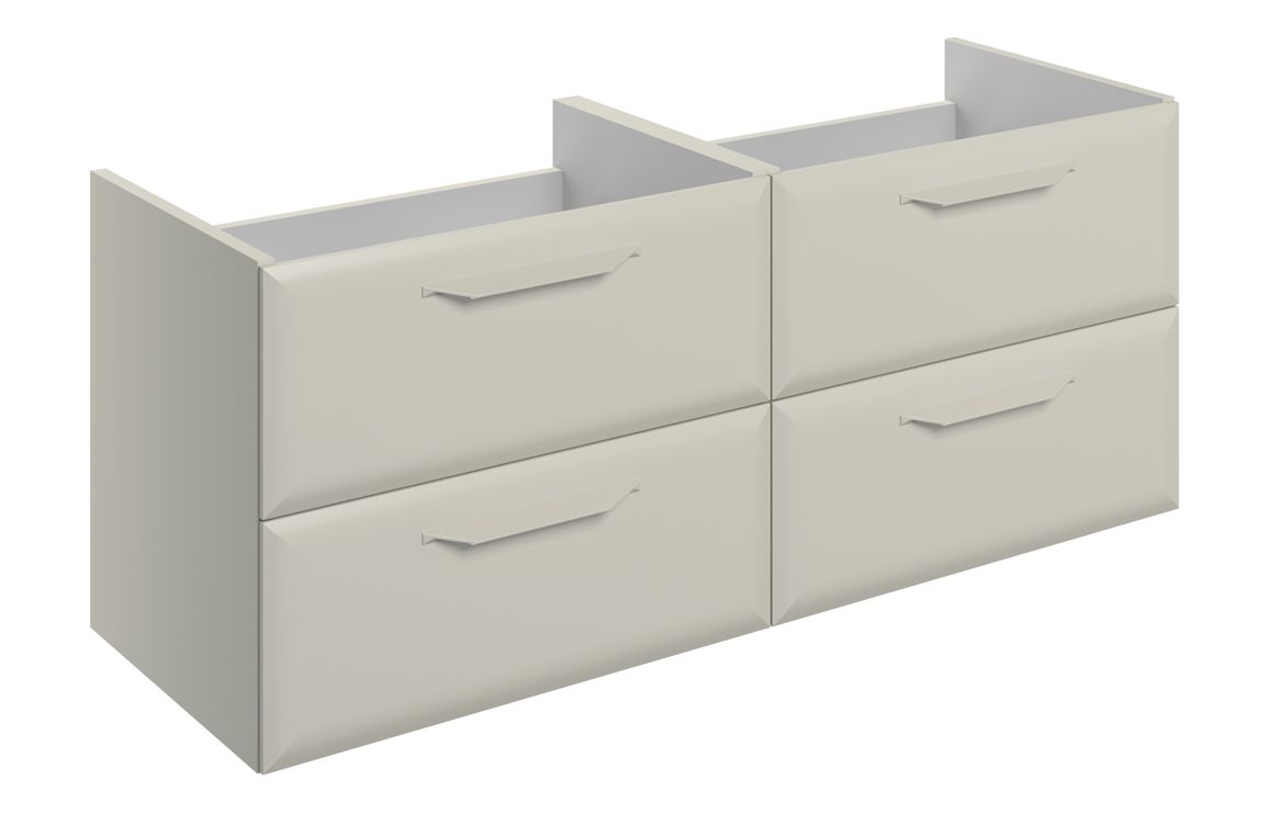 Colorado 1200mm Wall Hung 4 Drawer Basin Unit (No Top) - Matt Latte
