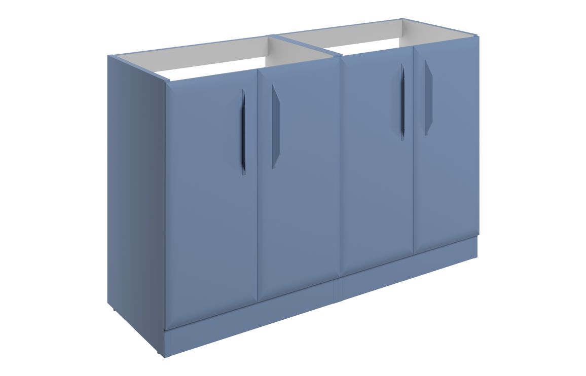 Colorado 1200mm Floor Standing 4 Door Basin Unit (No Top) - Matt Misty Blue