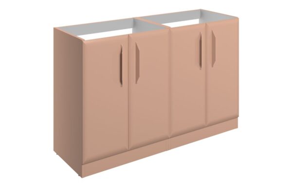 Colorado 1200mm Floor Standing 4 Door Basin Unit (No Top) - Matt Apricot
