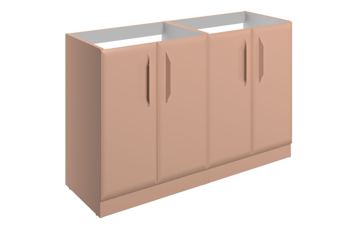 Colorado 1200mm Floor Standing 4 Door Basin Unit (No Top) - Matt Apricot