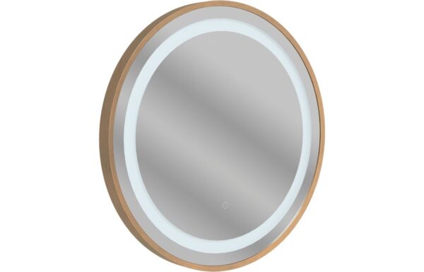Croy 600mm Round Front-Lit LED Mirror - Brushed Bronze