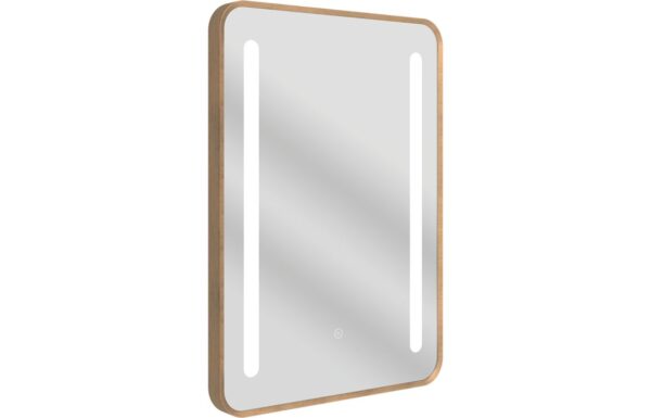 Errol 500x700mm Rounded Front-Lit LED Mirror - Brushed Bronze