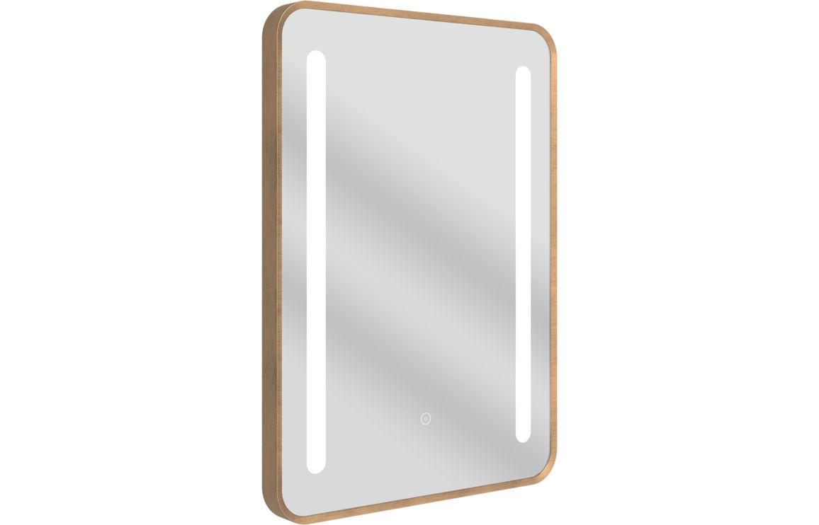 Errol 500x700mm Rounded Front-Lit LED Mirror - Brushed Bronze