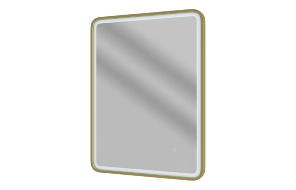 Houston 600mm Rectangle Front-Lit LED Mirror - Brushed Brass