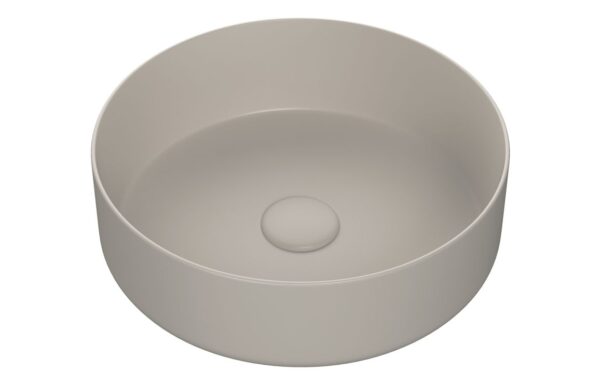 Fara 355mm Ceramic Round Washbowl & Waste - Matt Latte