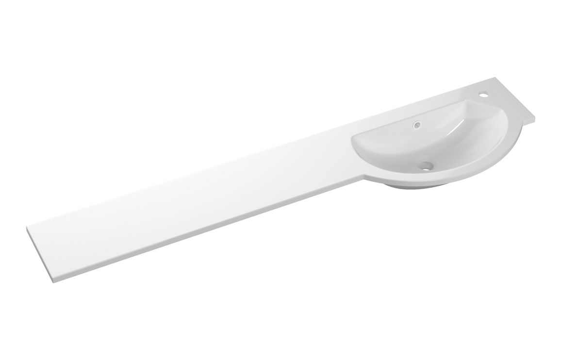 1544mm Slim Round One-Piece Basin & Overflow Ring - Right Hand