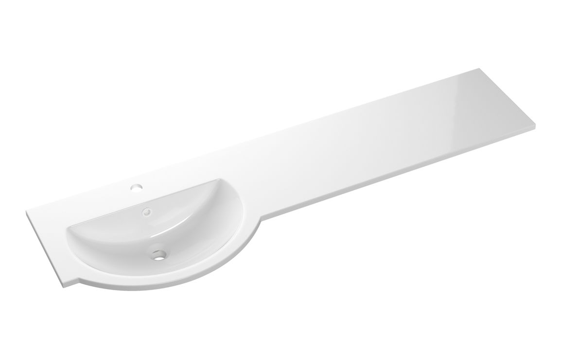 1544mm Standard Round One-Piece Basin & Overflow Ring - Left Hand