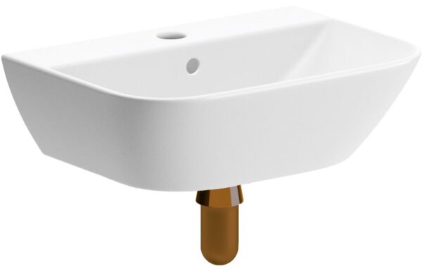 Etive Mor 450x320mm 1TH Cloakroom Basin & Brushed Bronze Bottle Trap