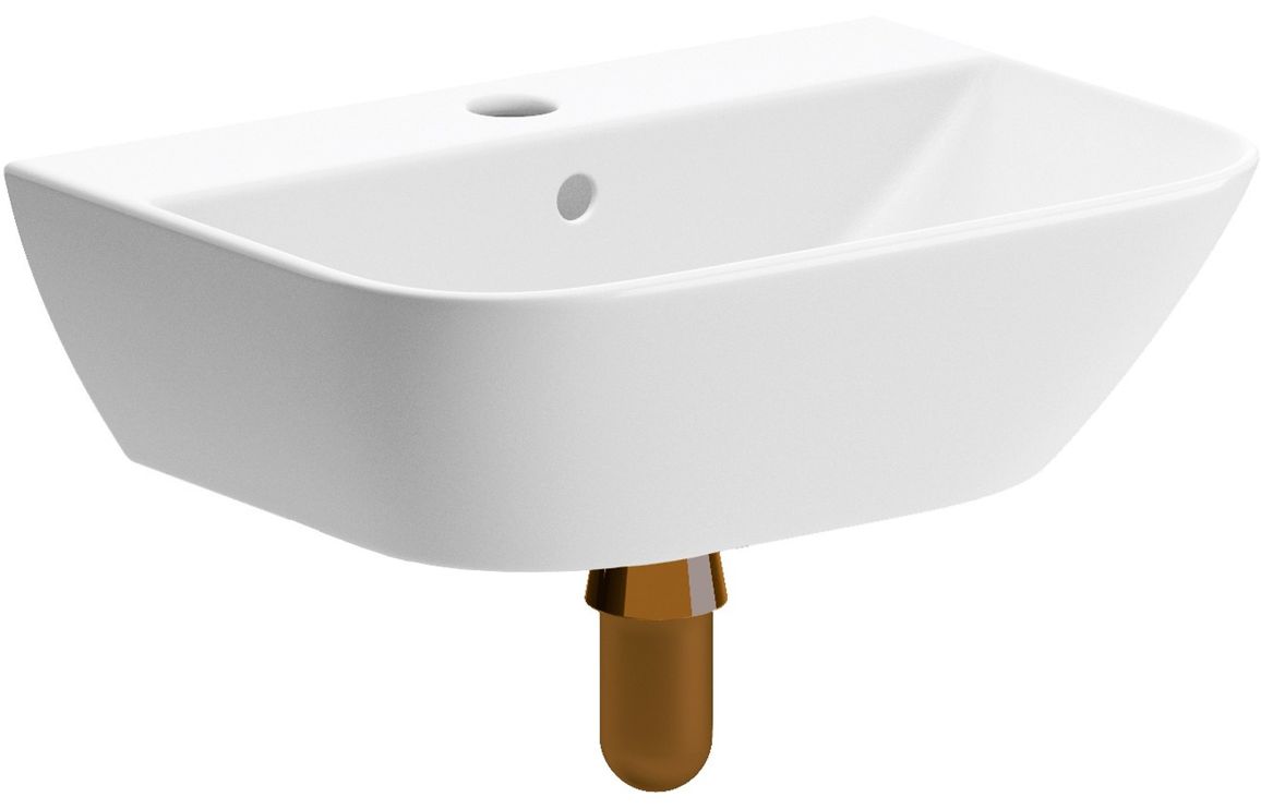 Etive Mor 450x320mm 1TH Cloakroom Basin & Brushed Bronze Bottle Trap