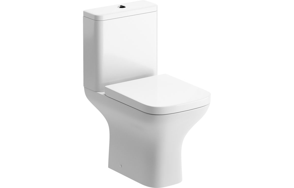 Etive Mor Rimless Comfort Height Close Coupled Open Back WC & Wrapover Soft Close Seat