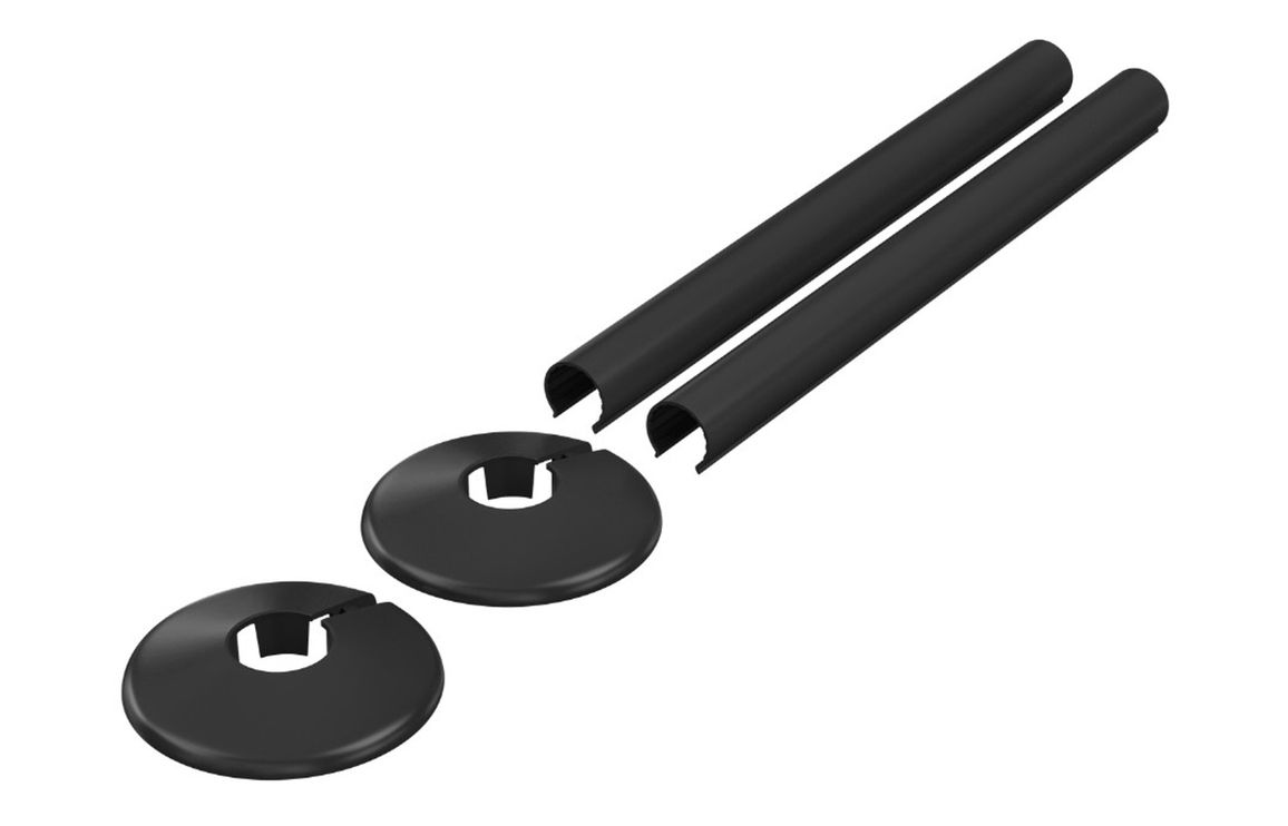 180x18mm Radiator Pipe Sleeves - Black