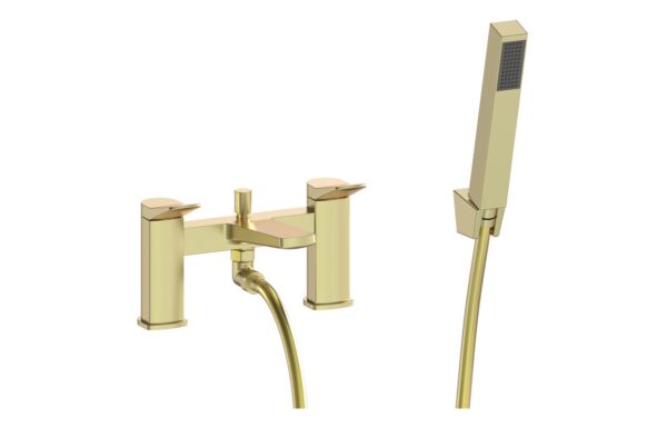 Pinot Bath/Shower Mixer & Bracket - Brushed Brass