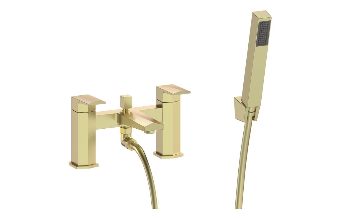 Malbec Bath/Shower Mixer & Bracket - Brushed Brass