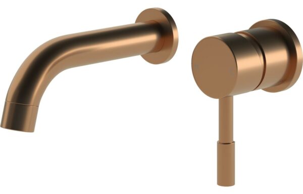 Tortum 155mm Wall Mounted Basin Mixer - Brushed Bronze